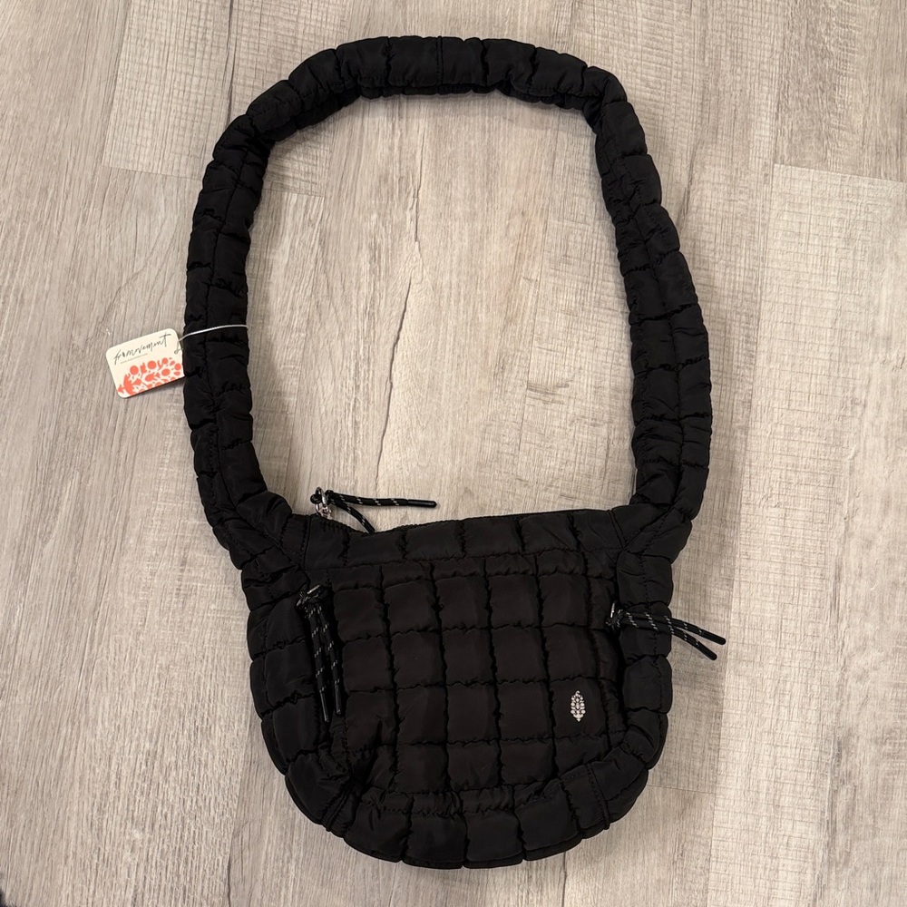 Free People Black Quilted Crossbody Bag